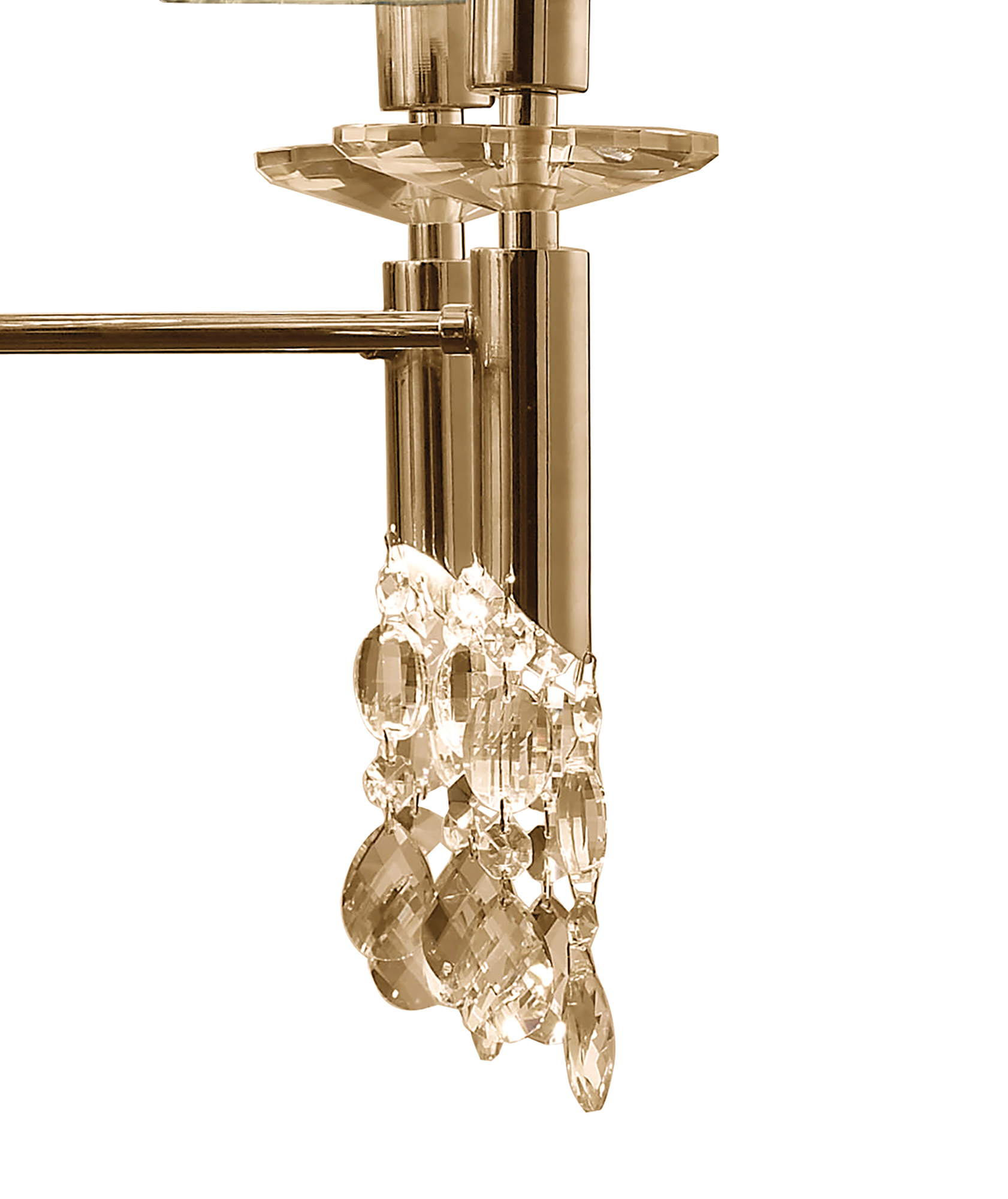 Tiffany French Gold-Cream Crystal Ceiling Lights Mantra Tiered Crystal Fittings